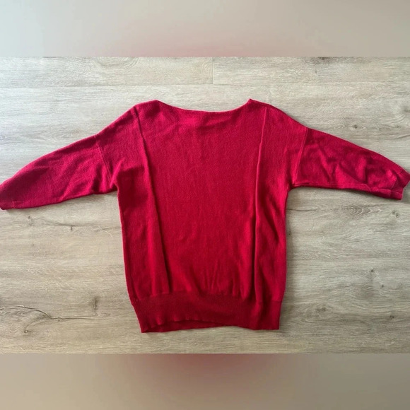Chicos Sultry Red Bailey Bateau Pullover 3/4 Sleeve Sweater size XS - Picture 4 of 7